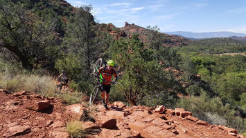 Biker on Templeton Trail - Starting the Descent