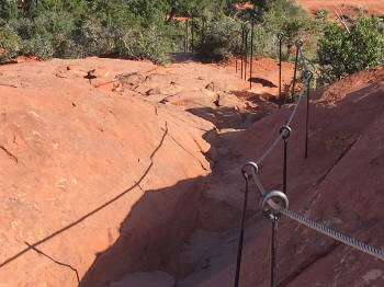 View looking down Airport Overlook Trail from the Summit. (After March 2015)