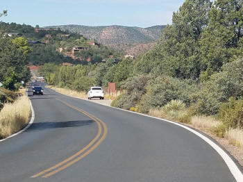 Chapel Road leading to Mystic Trailhead.