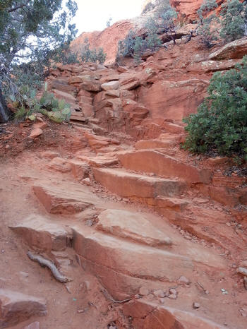 Final steps to the top of Devils Bridge