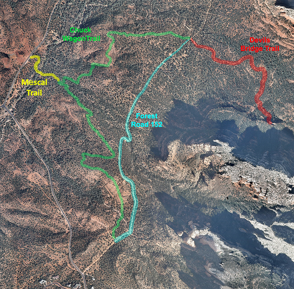 Dry Creek Area Trails - Chuck Wagon, Devils Bridge Trails