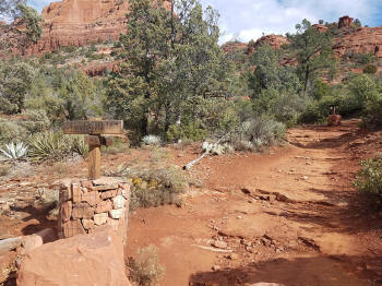 Trail Sign At Junction of Jeep Trail with Soldier Pass Trail