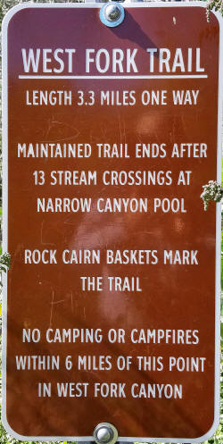 West Fork Trail Sign
