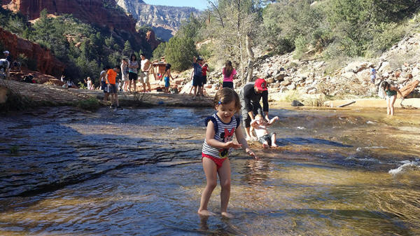 Swimmer in Lower Water Slide Area - Slide Rock State Park