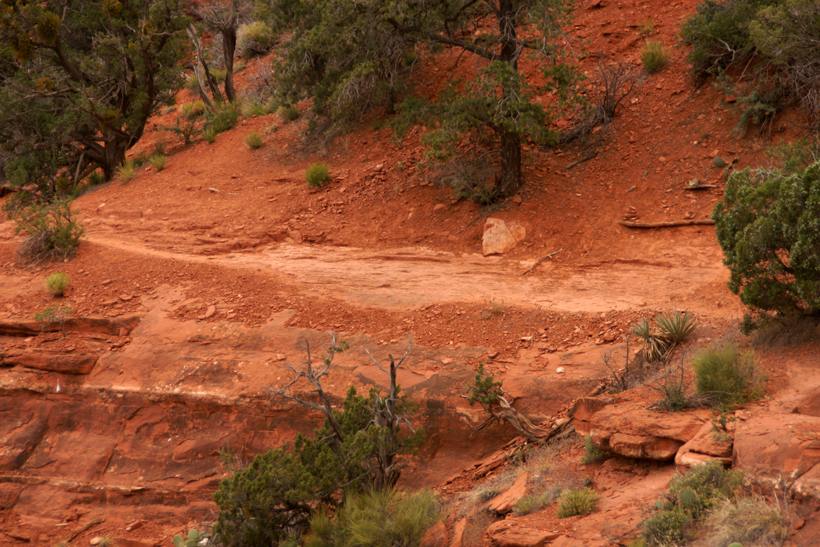 First Steep and Slanted Portion of the Trail at the beginning of Airport Loop Trail