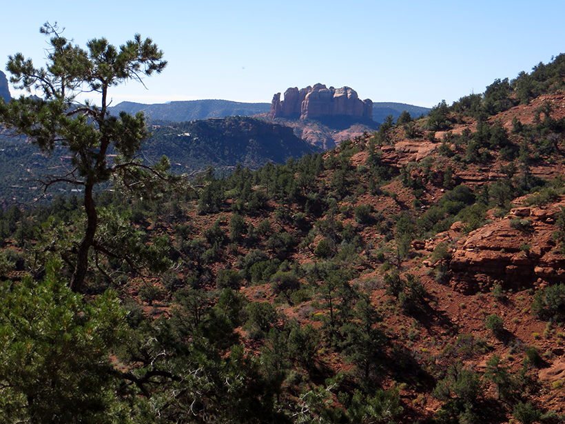 A view to the South West of Cathedral Rock and Airport Loop Trail.