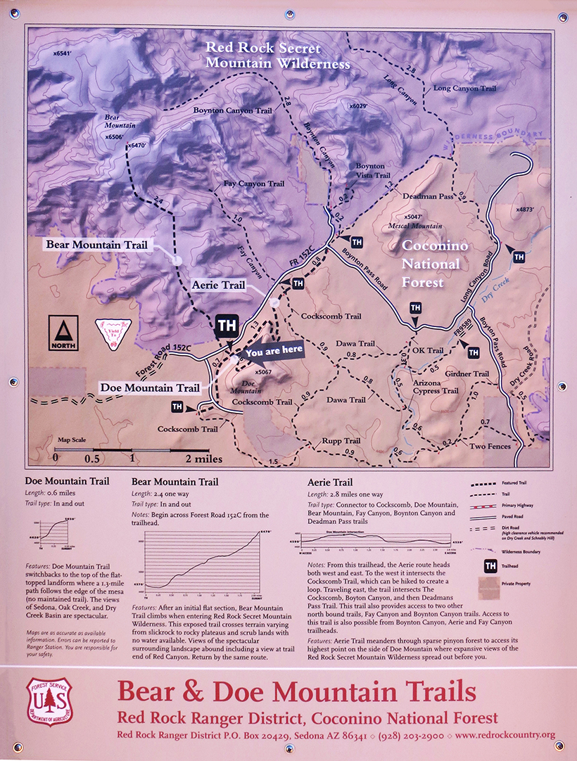 Bear and Doe Mountain Trail Sign