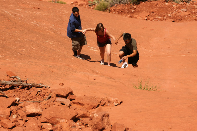 Looking Down at the Slide on The top of Bell rock