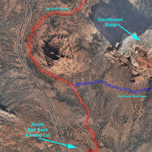 Aerial View of Southern Bell Rock Pathway