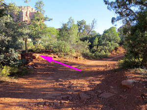 Trailhead to the top of Northern Bell Rock (Baby Bell)