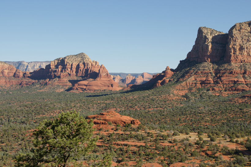 View of the Valley to the North of Bell Rock.  Northern Bell Rock and the Pass Containing Chicken Point can be seen.
