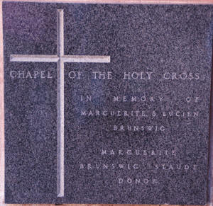 Plaque on the Chapel of the Holy Cross