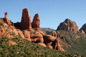 Two Nuns Rock Formation Viewed from on the Chapel of the Holy Cross