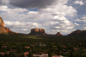 Courthouse Butte and Bell Rock from Chapel of the Holy Cross. 
