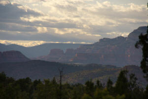 Misty View of the Red Hills  in Sedona