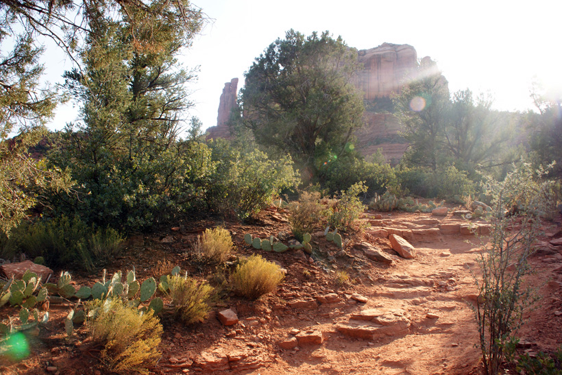 Parking Lot Trail Ascending to Cathedral Rock