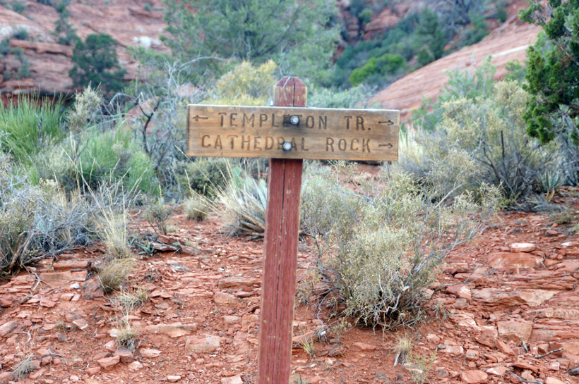 Temporal and Cathedral Rock Trail Sign