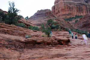 Hiking Up Base Section of Cathedral Rock