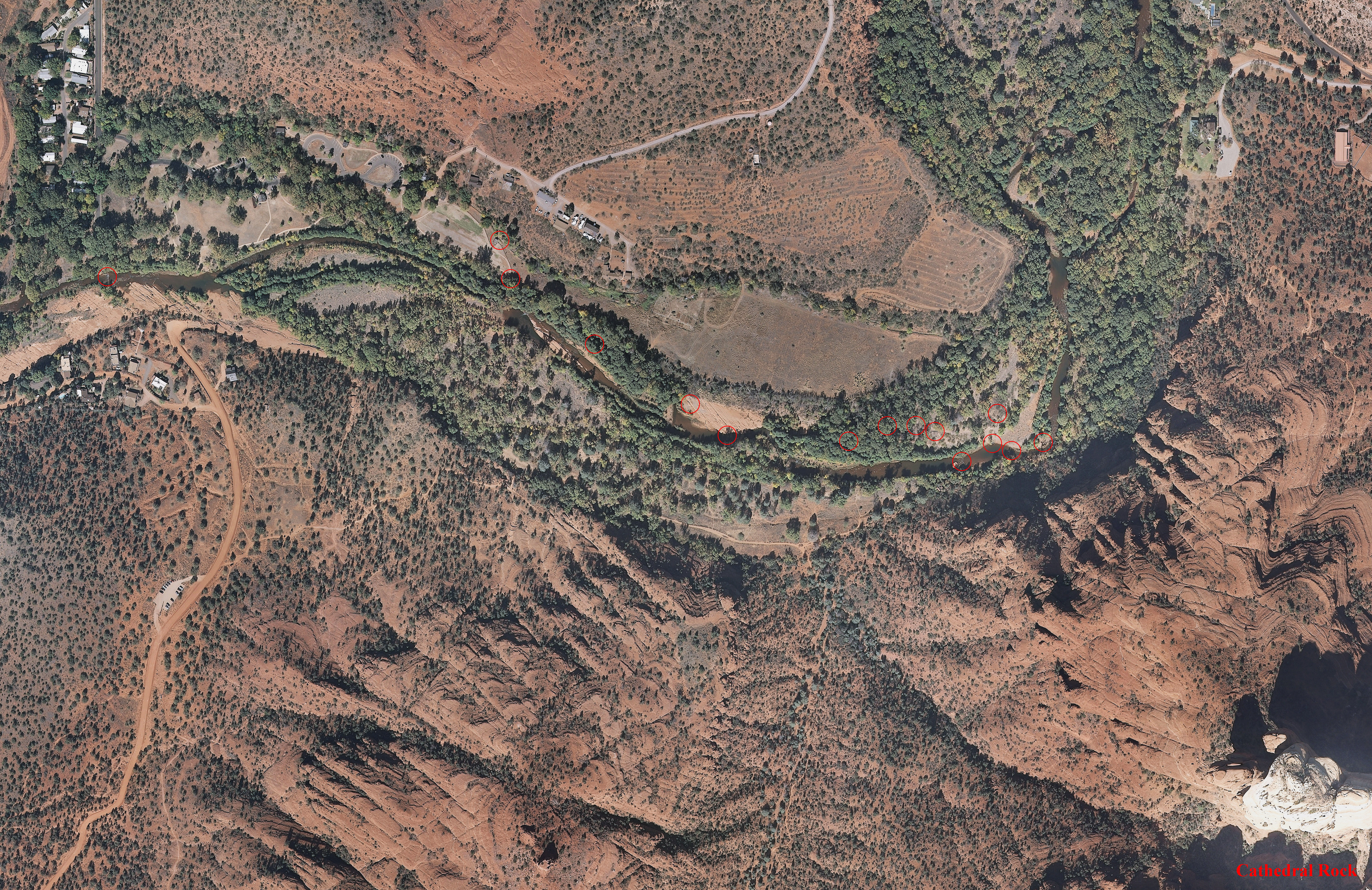 Ariel Photograph - Crescent Moon Picnic Area and Spiritual Area