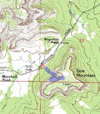 Doe Mountain Topographical Map