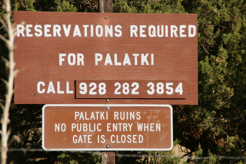 Gate Sign at Palatki Heritage Site - Indian Ruins 