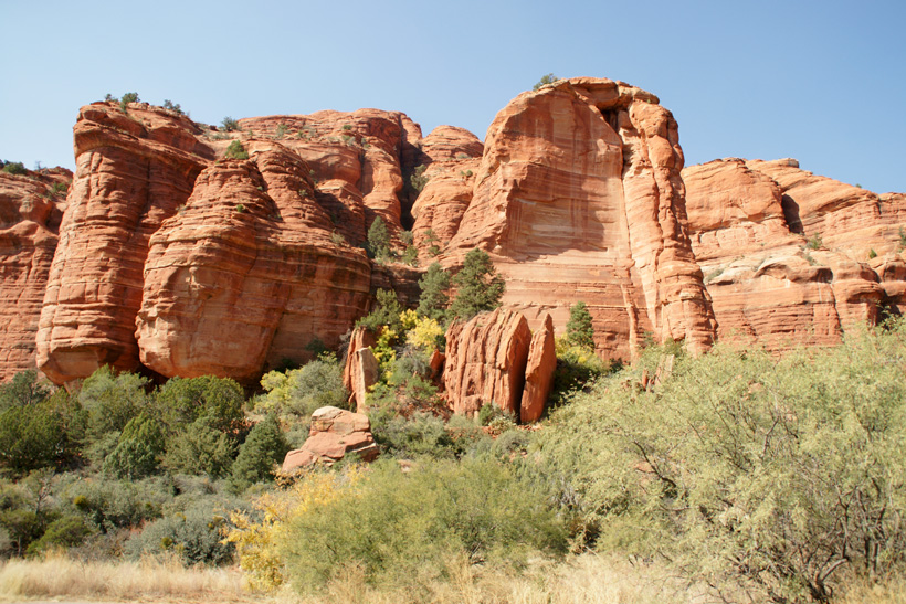 The Red Cliffs Bordering  Palatki Heritage Site - Indian Ruins 