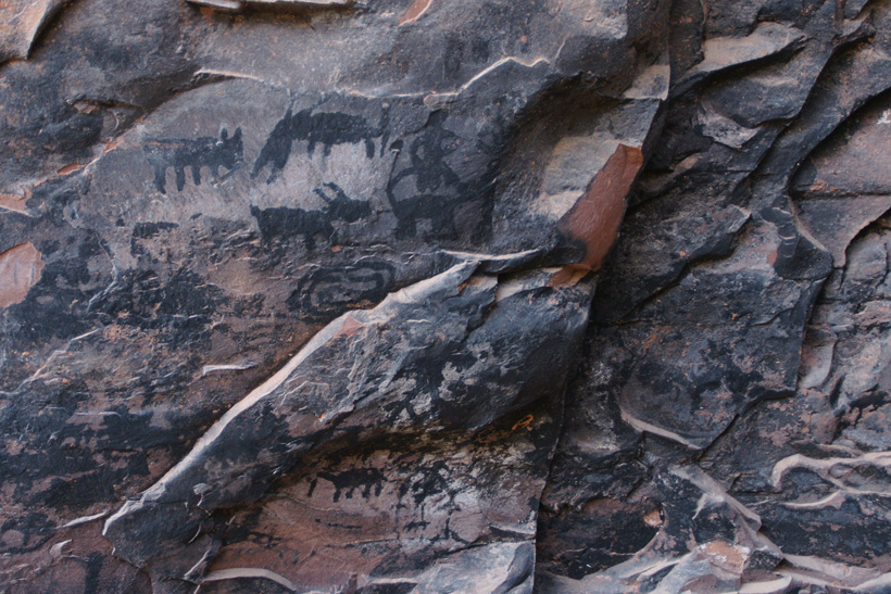 Fire Glazed Pictographs at the Ceremonial Site - Palatki Heritage Site
