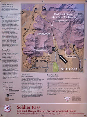 Soldier Pass Trail Sign and Map