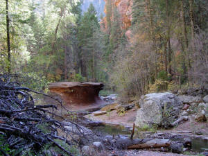 West Fork Trail Traverses On Top of a Rock Overhang