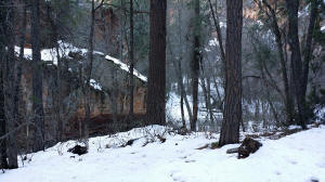 Looking back at cllifs next to West Fork Stream